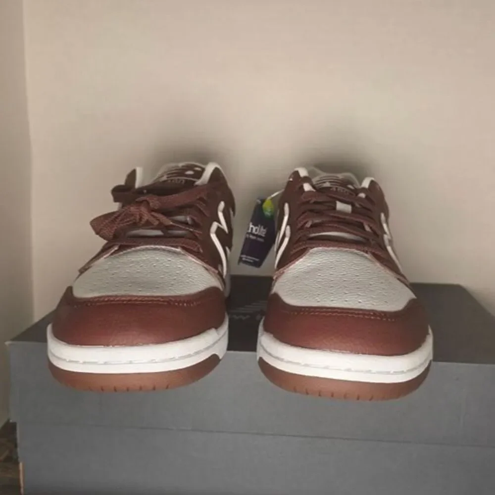 NWT New Balance 480 Low Brown White Leather Court Sneakers Retro BB480LHB SZ:12